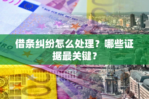 济南借条纠纷怎么处理？哪些证据最关键？