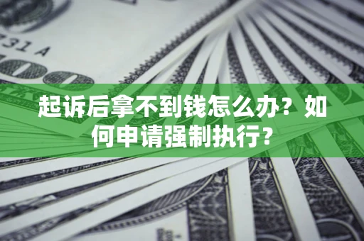 济南起诉后拿不到钱怎么办？如何申请强制执行？